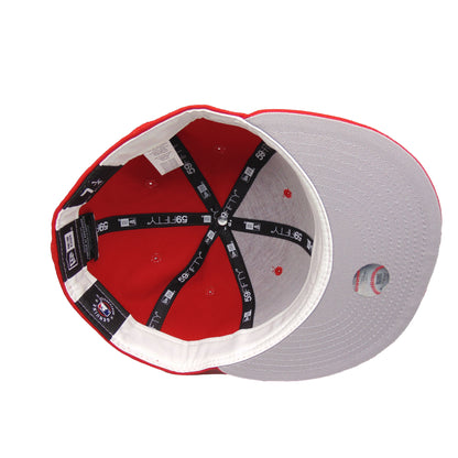 New York Yankees Custom 59FIFTY New Era Cap Scarlet tonal outline red Undervisor View