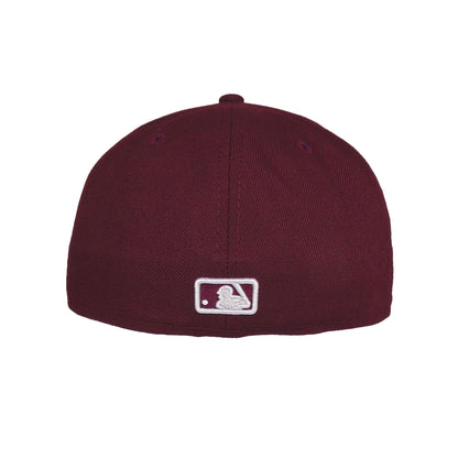 New York Yankees Custom 59FIFTY New Era Cap Maroon tonal outline maroon Back View