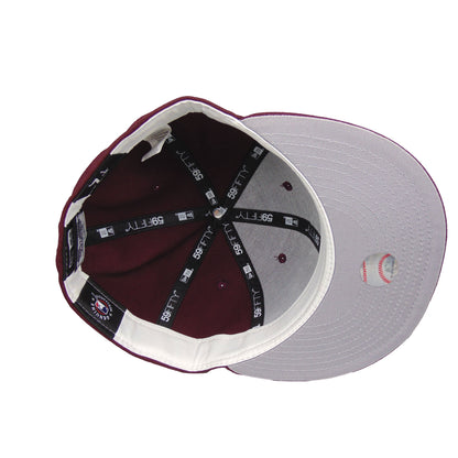 New York Yankees Custom 59FIFTY New Era Cap Maroon tonal outline maroon Undervisor View