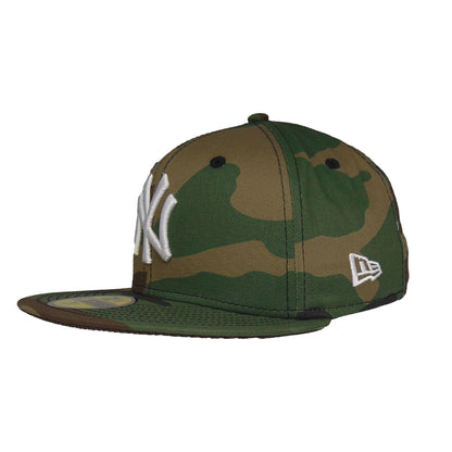 New York Yankees Custom 59FIFTY New Era Cap Woodland Camo WHT Woodland Camo Side View
