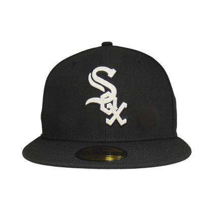 Chicago White Sox Custom New Era 59FIFTY Cap Black Chainstitch black 
pink Front View