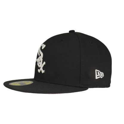 Chicago White Sox Custom New Era 59FIFTY Cap Black Chainstitch black 
pink Side View
