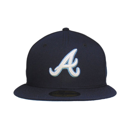 Atlanta Braves Custom New Era 59FIFTY Cap Navy Chainstitched navy Front View