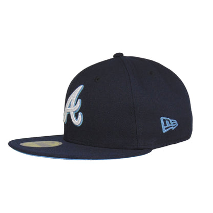 Atlanta Braves Custom New Era 59FIFTY Cap Navy Chainstitched navy Side View