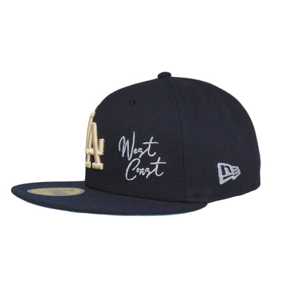 Los Angeles Dodgers Custom New Era 59FIFTY Cap West Coast navy Side View
