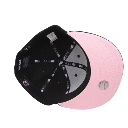 Los Angeles Dodgers Custom New Era 59FIFTY Cap Black Rose Floral black Undervisor View