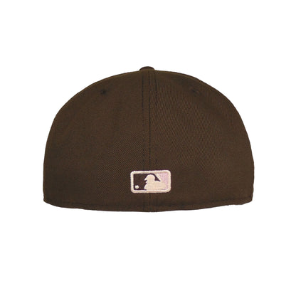 Los Angeles Dodgers Custom New Era 59FIFTY Cap Brown Rose Floral brown Back View