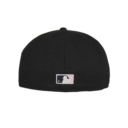 New York Yankees Custom New Era 59FIFTY Cap Black Logo Rose Floral black Undervisor View