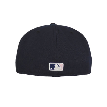 New York Yankees Custom New Era 59FIFTY Cap Navy Rose Floral black Back View