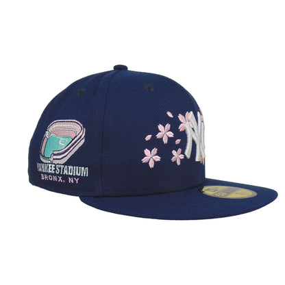 New York Yankees Custom 59FIFTY New Era Cap Navy Sakura navy Side View