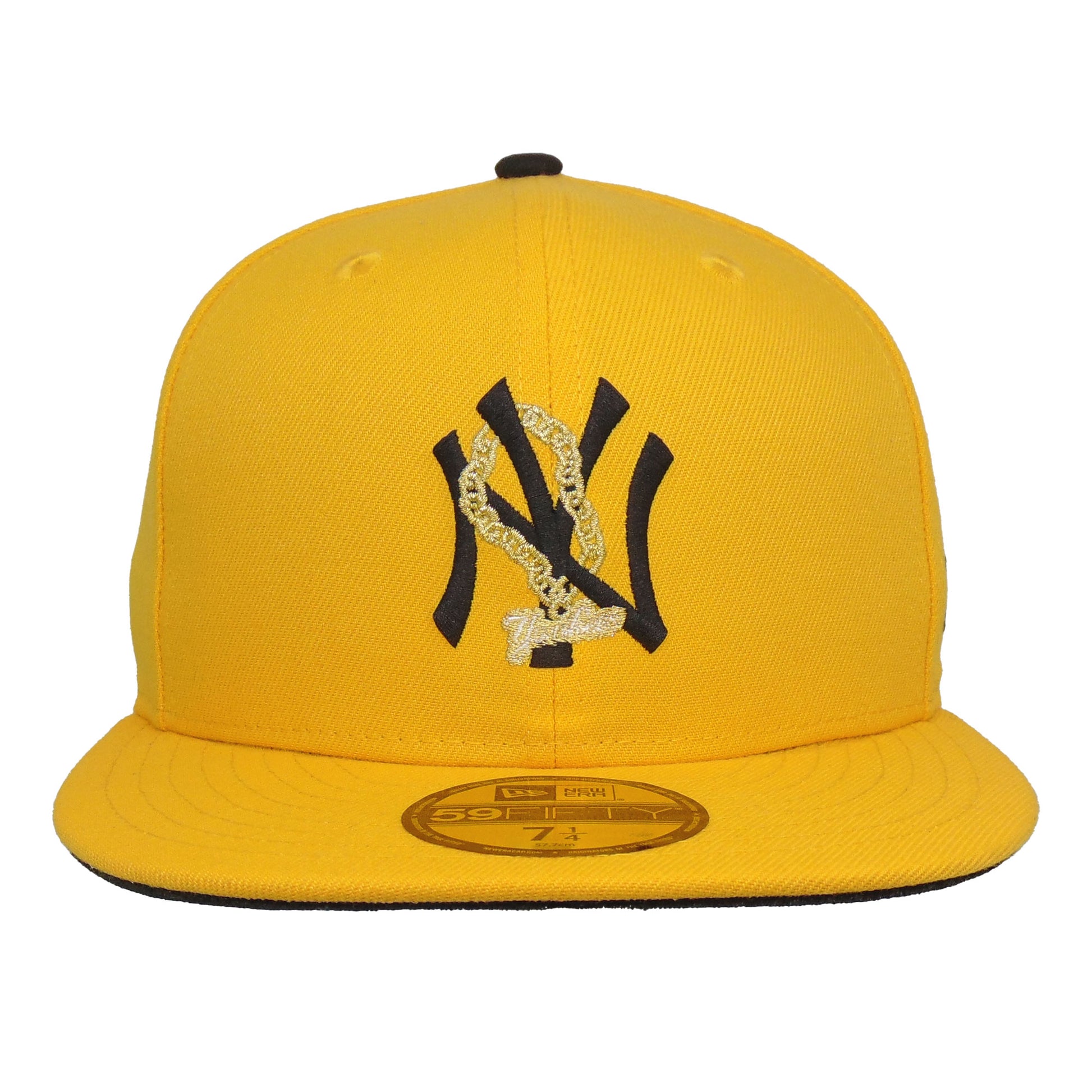 New York Yankees Chain 59FIFTY New Era Cap yellow yellow Front View
