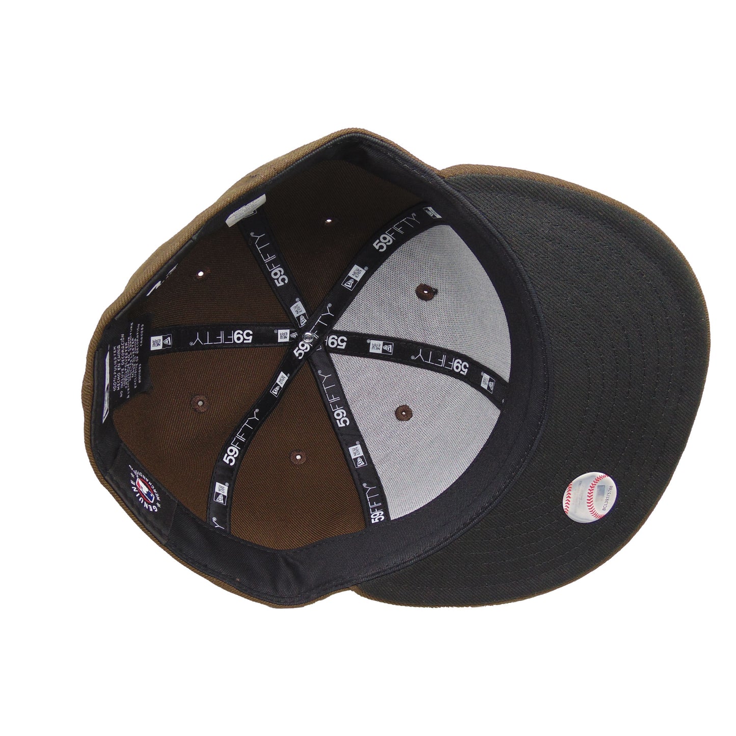 Los Angeles Dodgers Custom New Era 59FIFTY Cap Brown black brown Undervisor View