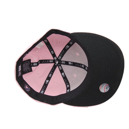 New York Yankees Custom New Era 59FIFTY Cap Powder Pink blk lightpink Undervisor View