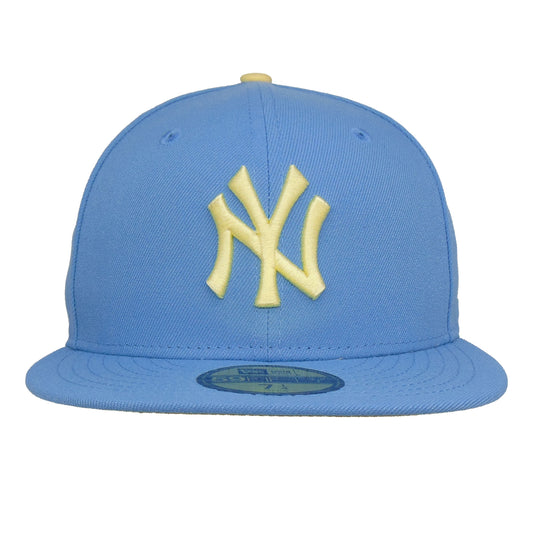 New York Yankees Custom 59FIFTY New Era Cap sky blue yellow