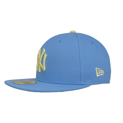 New York Yankees Custom 59FIFTY New Era Cap sky blue yellow sky blue Side View