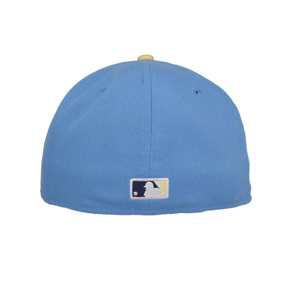 New York Yankees Custom 59FIFTY New Era Cap sky blue yellow sky blue Back View