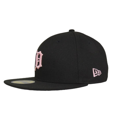 Detroit Tigers Custom New Era 59FIFTY Cap black pink black Side View