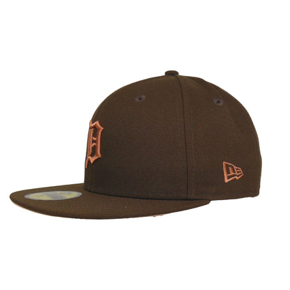 Detroit Tigers Custom New Era 59FIFTY Cap Brown Copper brown Side View