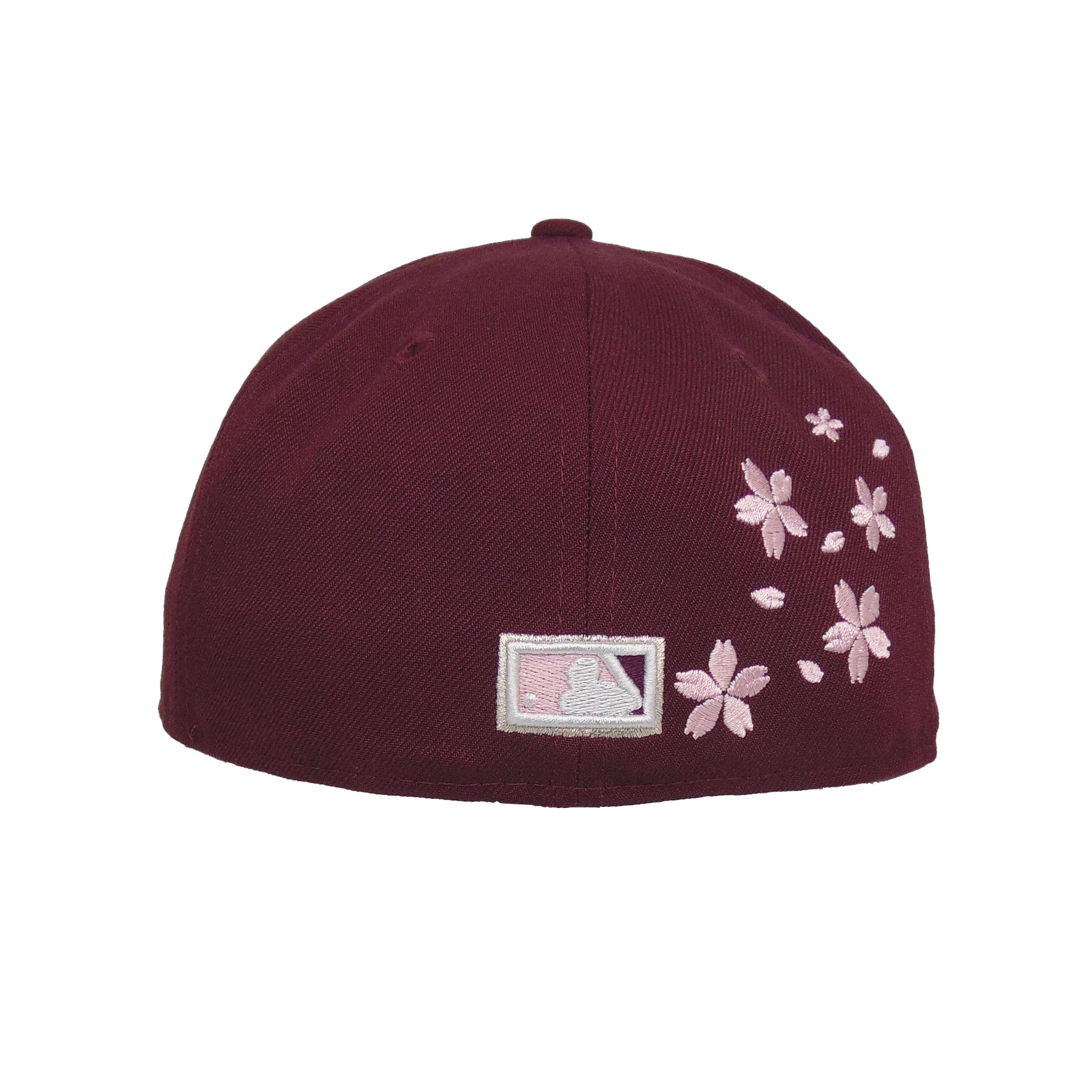 New York Yankees Custom 59FIFTY New Era Cap Maroon Sakura maroon Back View