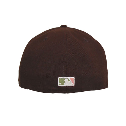 New York Yankees Custom 59FIFTY New Era Cap Burnt Wood Sakura Fade dark brown Undervisor View