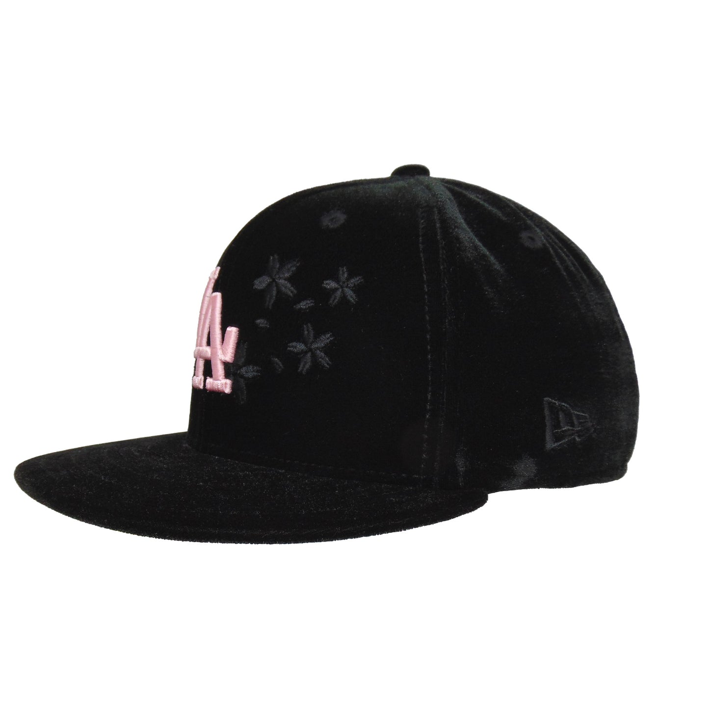 Los Angeles Dodgers Custom New Era 59FIFTY Cap Velvet BLK Sakura black Side View