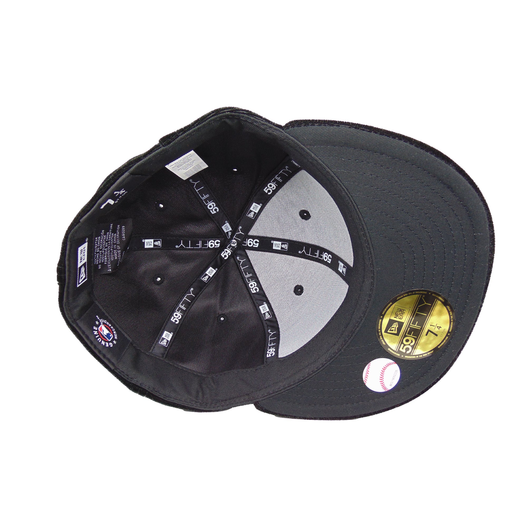Los Angeles Dodgers Custom New Era 59FIFTY Cap Velvet BLK Sakura black Undervisor View