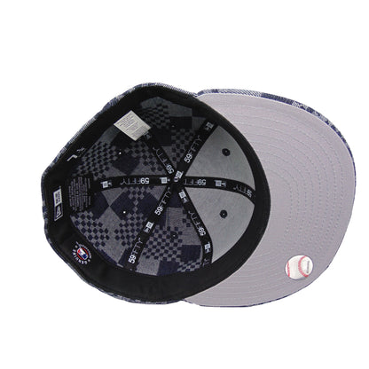 New York Yankees Custom 59FIFTY New Era Cap Denim Checkerboard navy
sky blue Undervisor View
