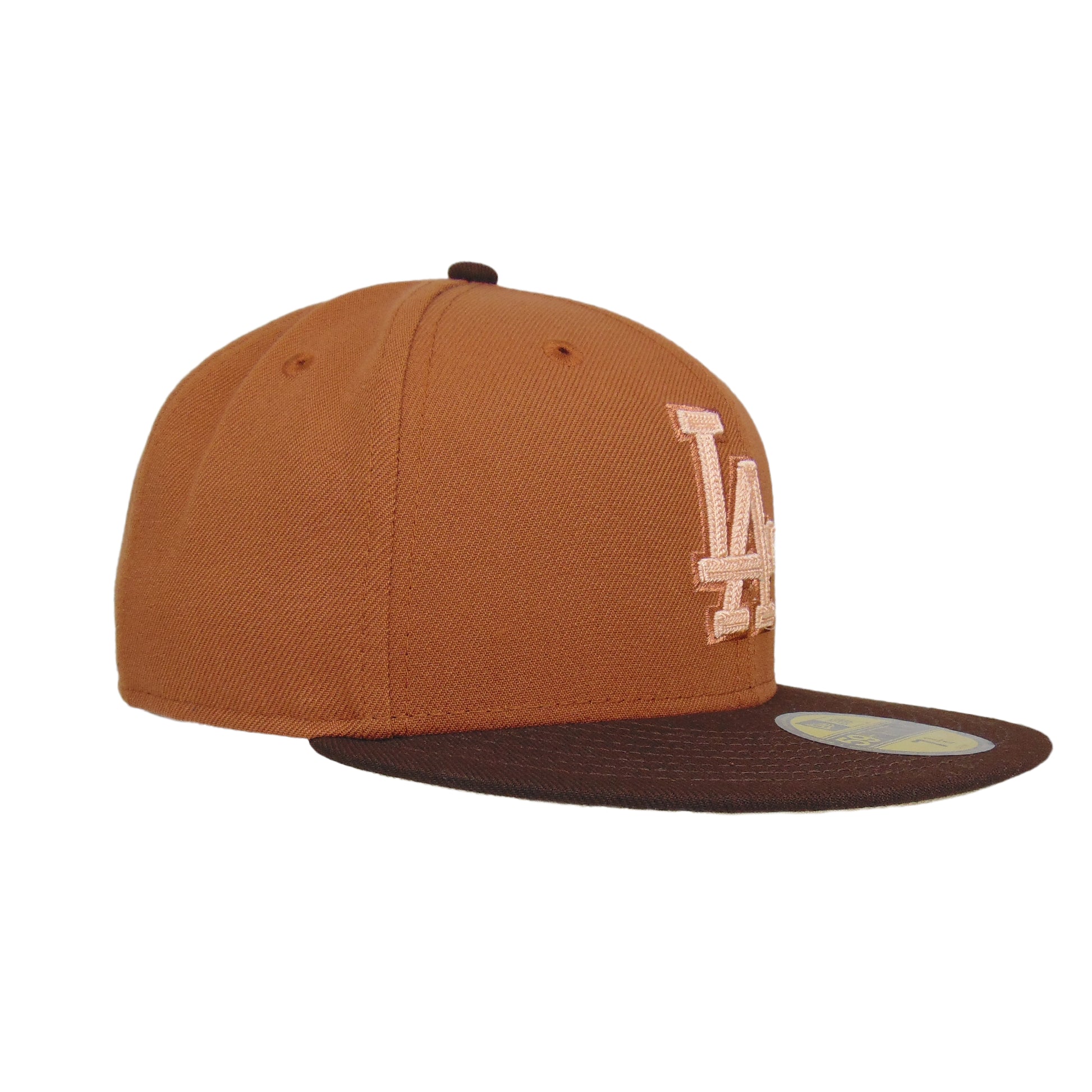 Los Angeles Dodgers Custom New Era 59FIFTY Cap Brown Chainstitch