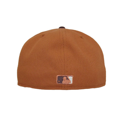 Los Angeles Dodgers Custom New Era 59FIFTY Cap Brown Chainstitch