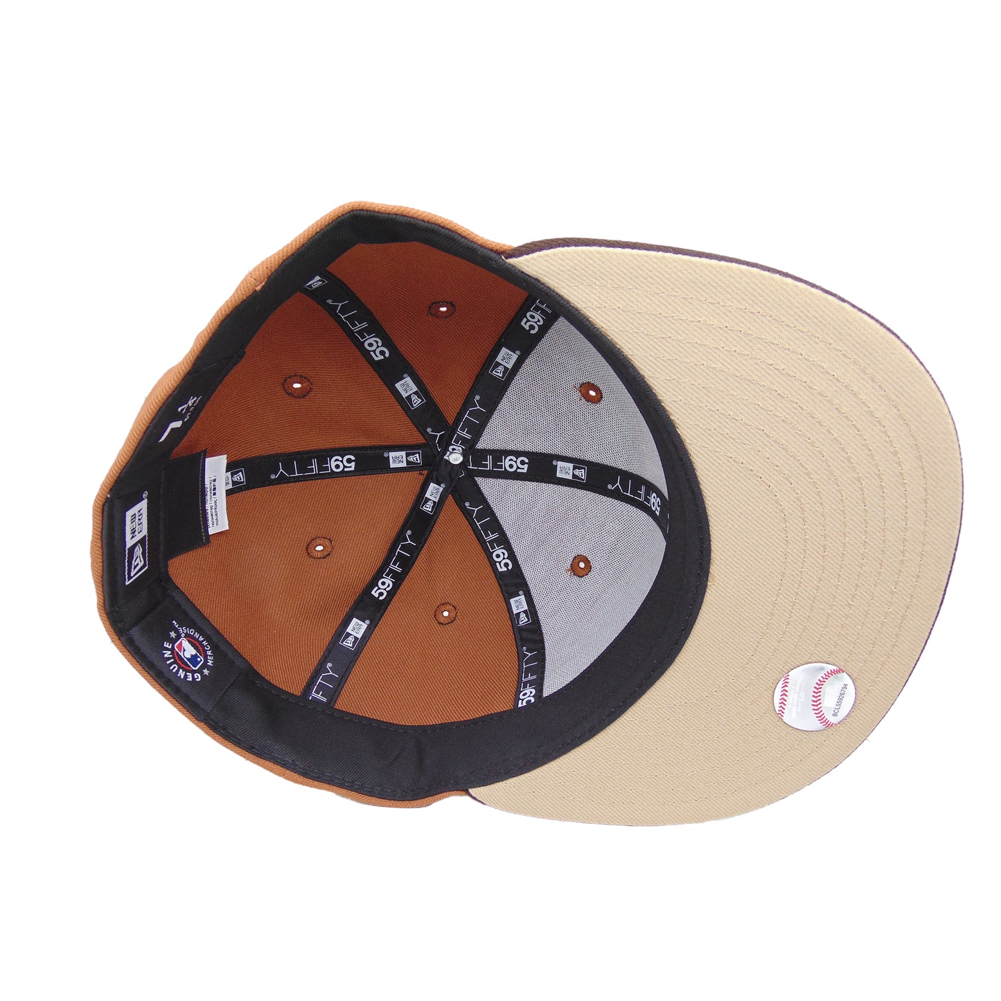 Los Angeles Dodgers Custom New Era 59FIFTY Cap Brown Chainstitch