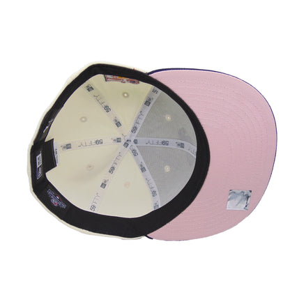 Miami Beach Flamingos Custom 59FIFTY New Era Cap Chrome Navy