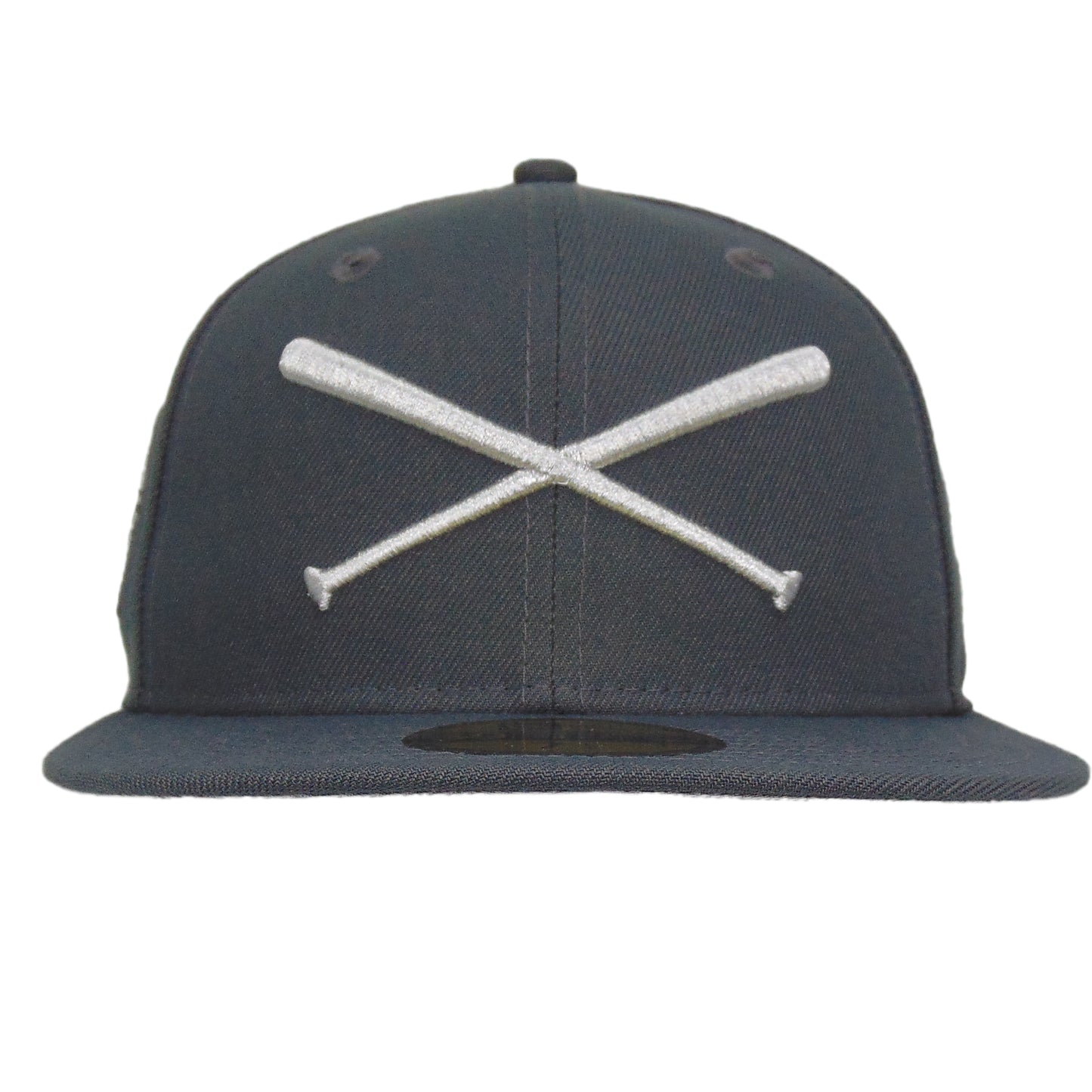 JustFitteds Crossed Bats Logo New Era 59FIFTY Cap Graphite Sheep