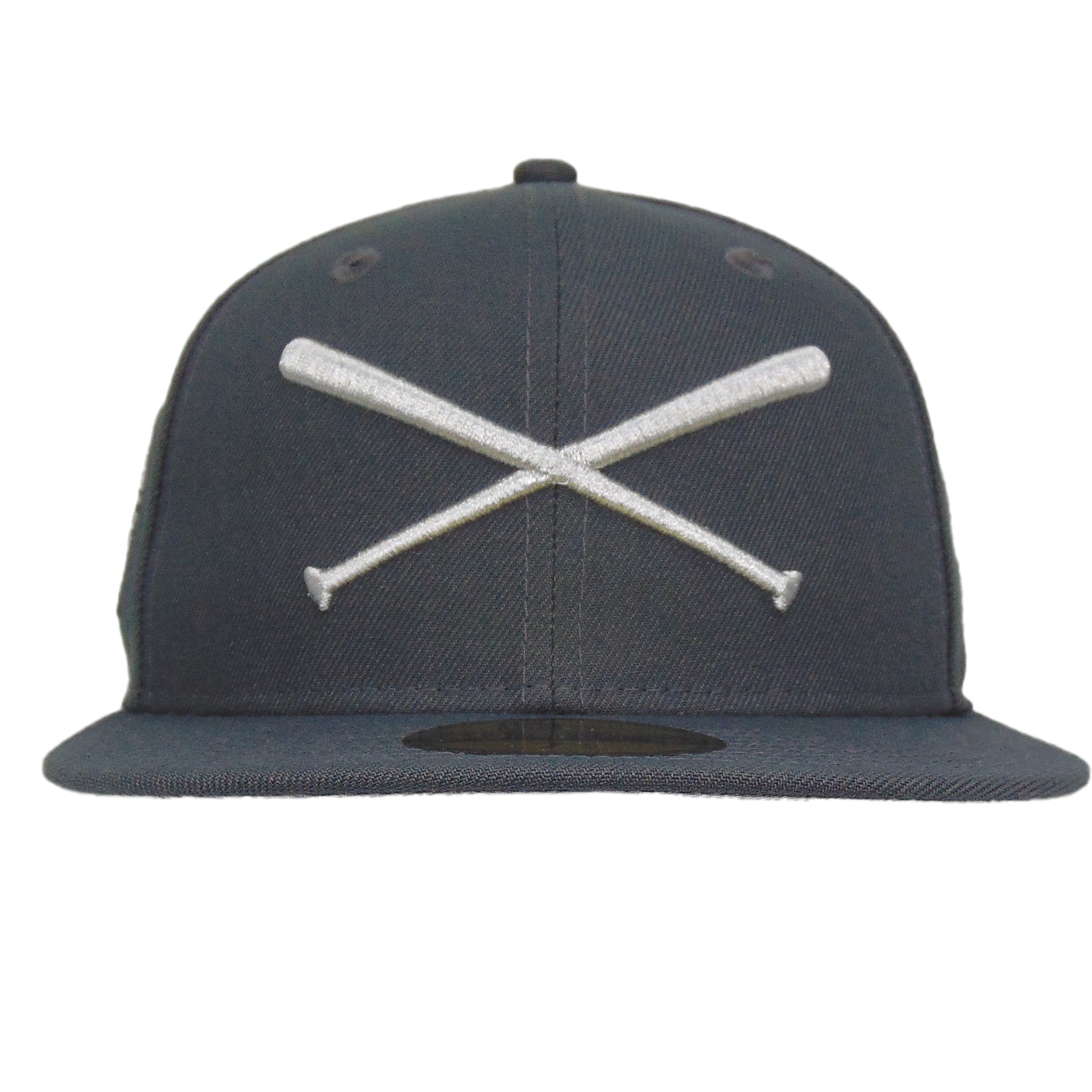JustFitteds Crossed Bats Logo New Era 59FIFTY Cap Graphite Sheep