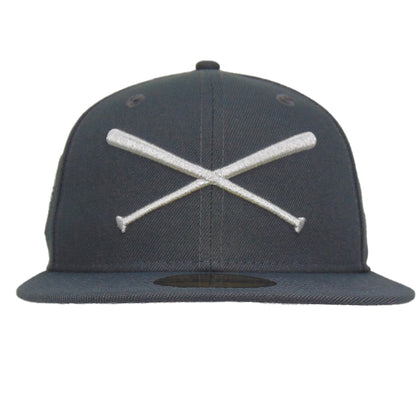JustFitteds Crossed Bats Logo New Era 59FIFTY Cap Graphite Sheep