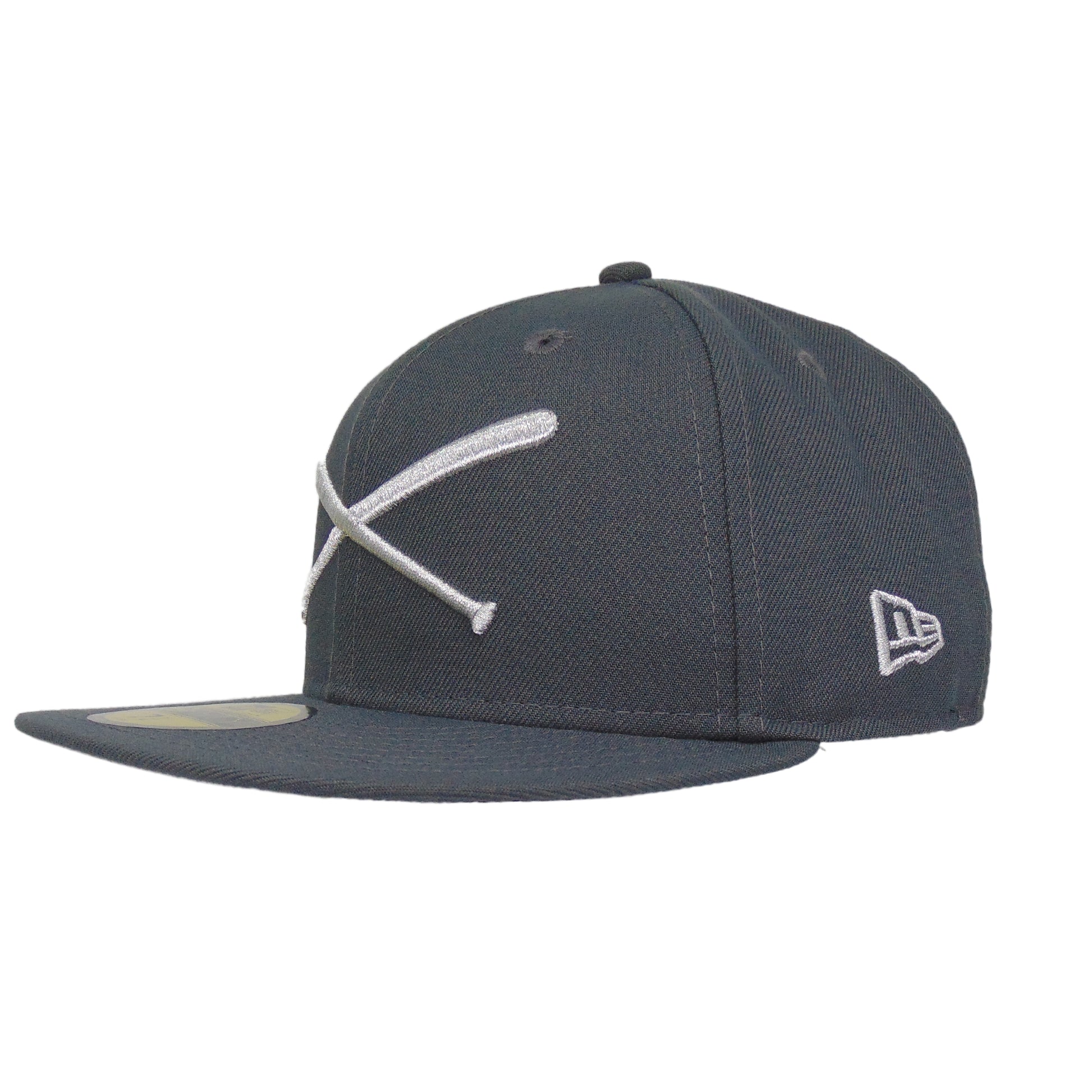 JustFitteds Crossed Bats Logo New Era 59FIFTY Cap Graphite Sheep