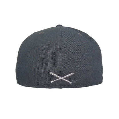 JustFitteds Crossed Bats Logo New Era 59FIFTY Cap Graphite Sheep