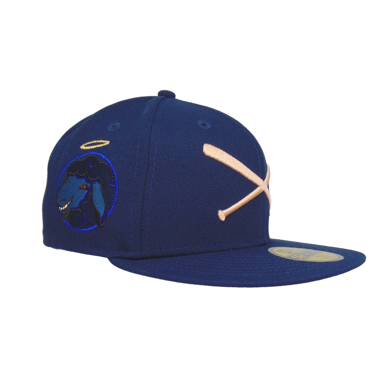 JustFitteds Crossed Bats Logo New Era 59FIFTY Cap Ocean Sheep