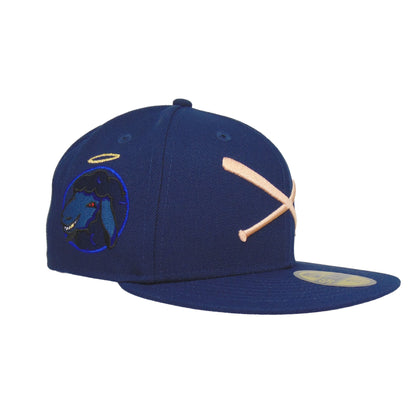 JustFitteds Crossed Bats Logo New Era 59FIFTY Cap Ocean Sheep