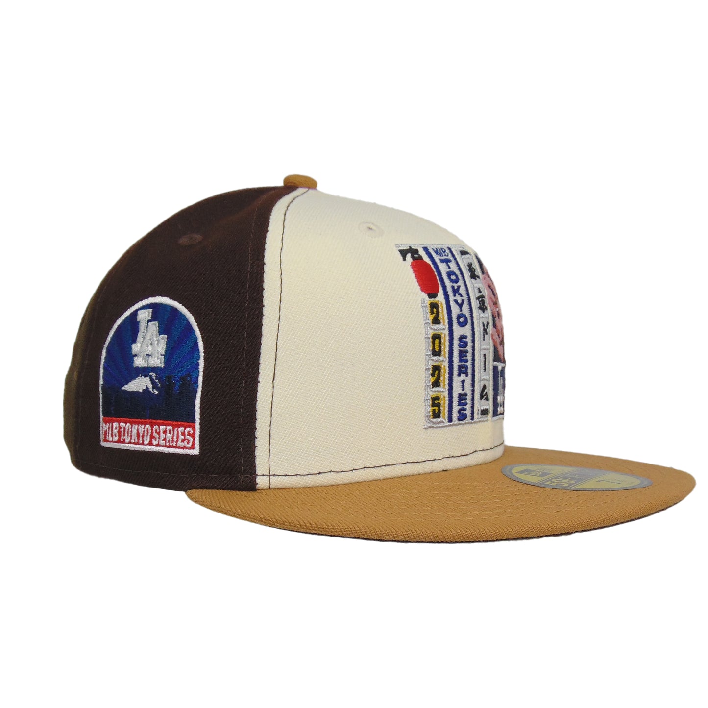 Los Angeles Dodgers Custom New Era 59FIFTY Cap Tokyo Series Brown Chrome