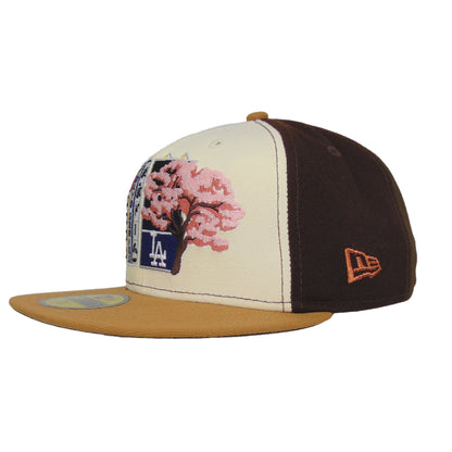 Los Angeles Dodgers Custom New Era 59FIFTY Cap Tokyo Series Brown Chrome