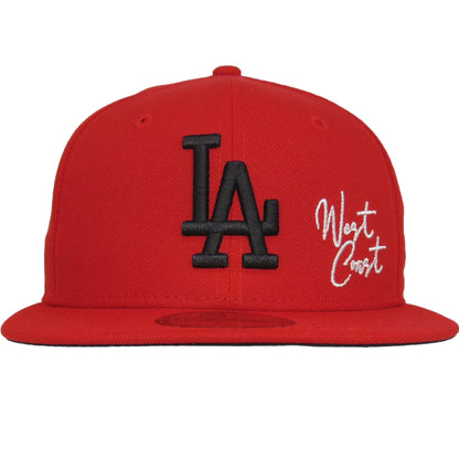 Los Angeles Dodgers Custom New Era 59FIFTY Cap Scarlet Red
