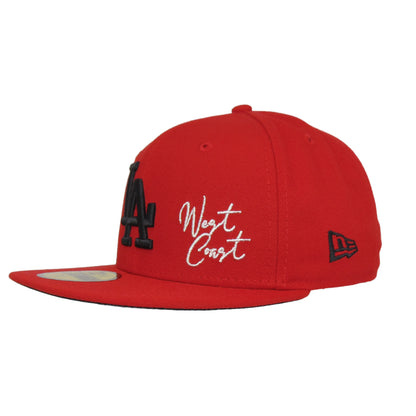 Los Angeles Dodgers Custom New Era 59FIFTY Cap Scarlet Red