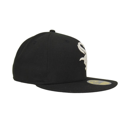 Chicago White Sox Custom New Era 59FIFTY Cap Black Chainstitch Gray UV