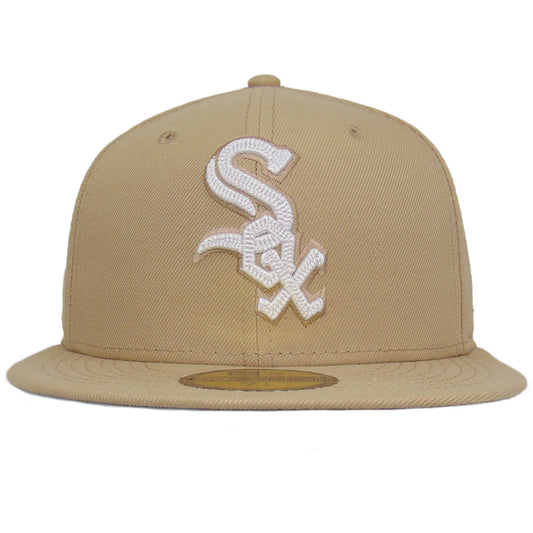Chicago White Sox Custom New Era 59FIFTY Cap Camel Chainstitch