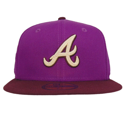Atlanta Braves Custom New Era 59FIFTY Cap Berry Maroon WS95