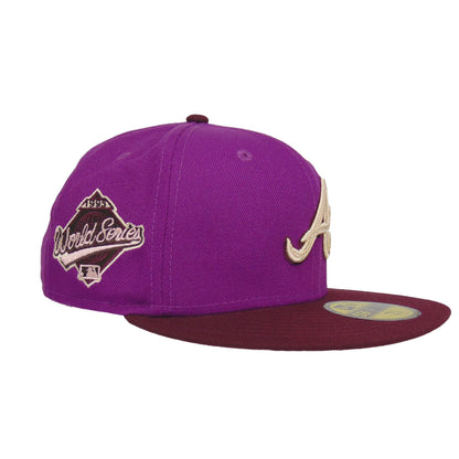 Atlanta Braves Custom New Era 59FIFTY Cap Berry Maroon WS95