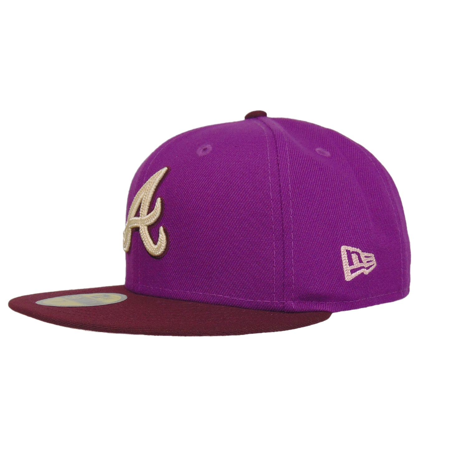 Atlanta Braves Custom New Era 59FIFTY Cap Berry Maroon WS95