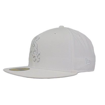 Chicago White Sox Custom New Era 59FIFTY Cap White Chainstitch