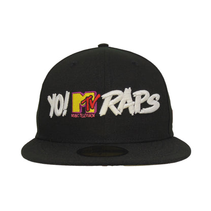YO! MTV Raps Custom New Era 59FIFTY Cap Black Glow black 
Woodland Camo Front View