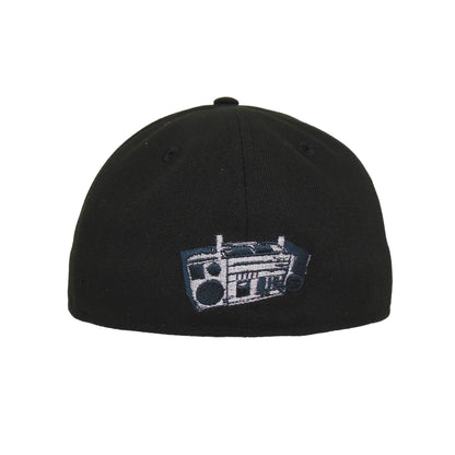 YO! MTV Raps Custom New Era 59FIFTY Cap Black Glow black 
Woodland Camo Back View